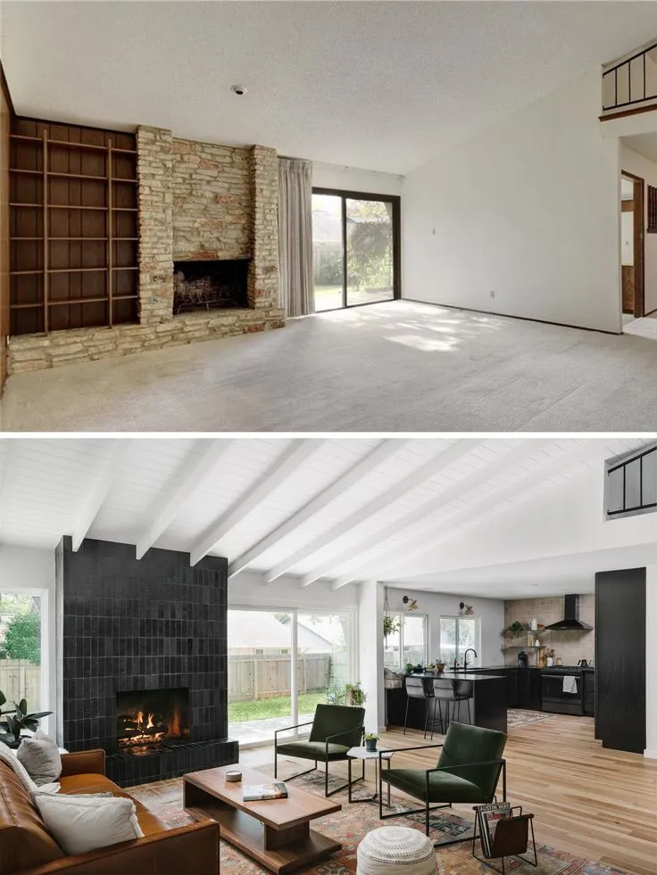 1970s house renovation before and after